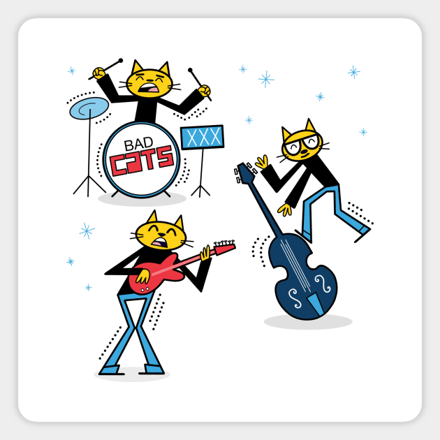 Cats Rock Magnet by Andy McNally